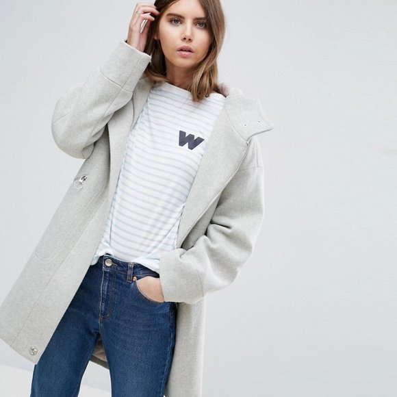 ASOS Gray Hooded Parka Coat with Formal Styling - Picture 2 of 16